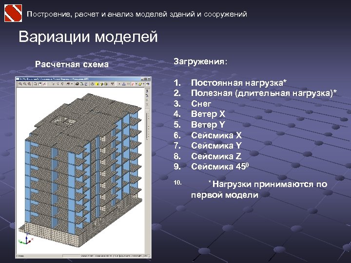 Контроль расчетных схем зданий и сооружений