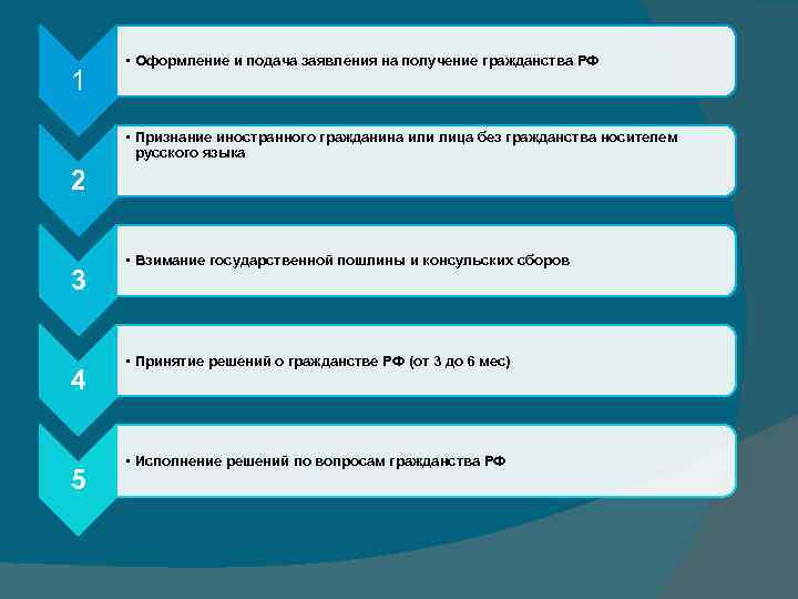 1 • Оформление и подача заявления на получение гражданства РФ • Признание иностранного гражданина