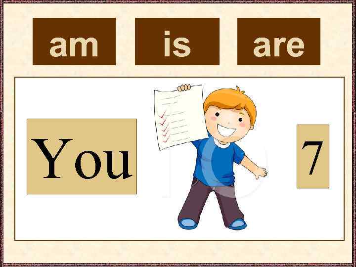 am You is are 7 