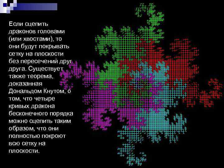 Если сцепить драконов головами (или хвостами), то они будут покрывать сетку на плоскости без
