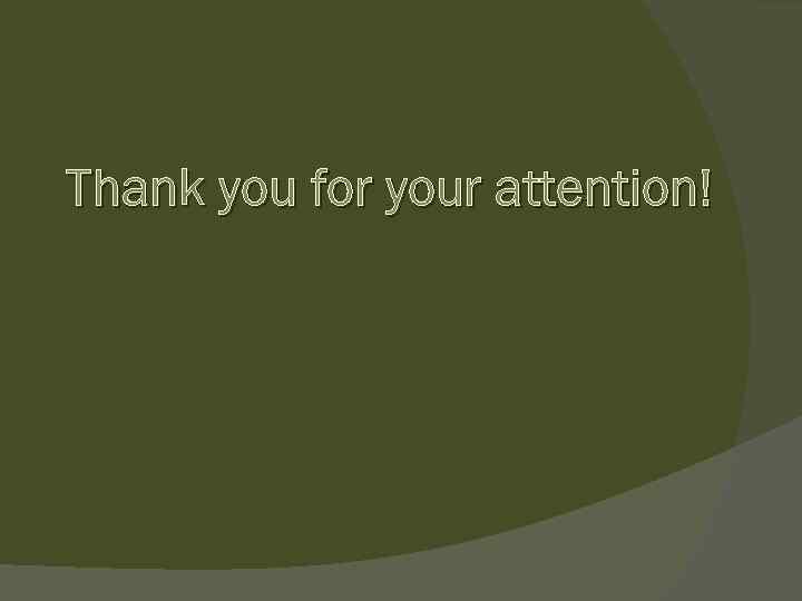 Thank you for your attention! 