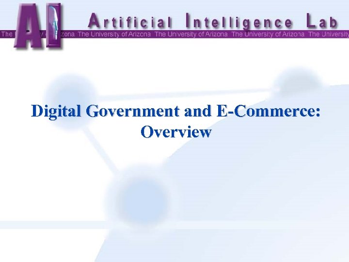 Digital Government and E-Commerce: Overview 