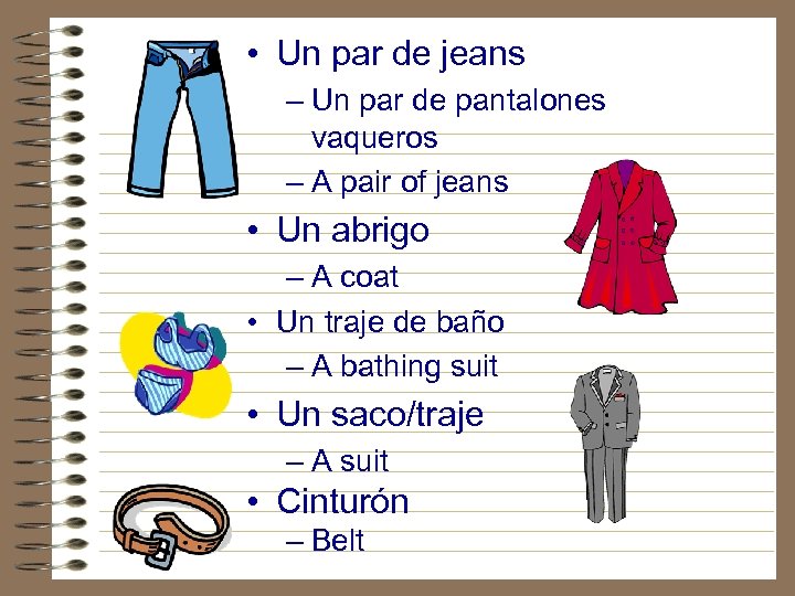  • Un par de jeans – Un par de pantalones vaqueros – A