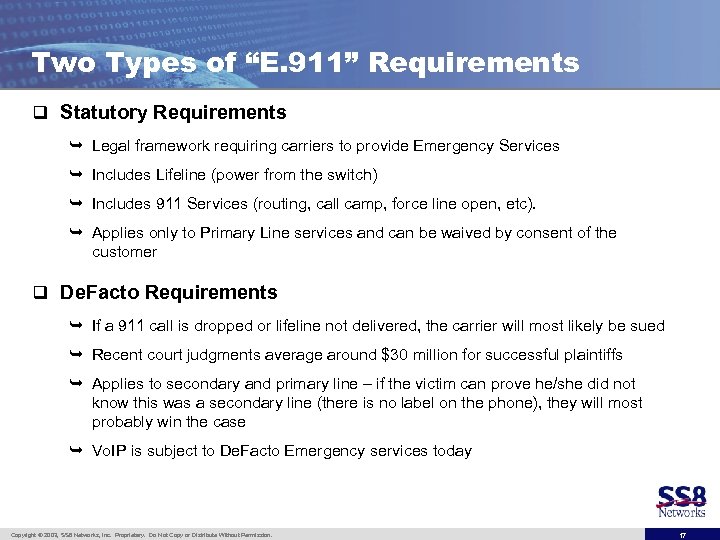 Emergency Services Regulatory Compliance Internet Telephony Conference