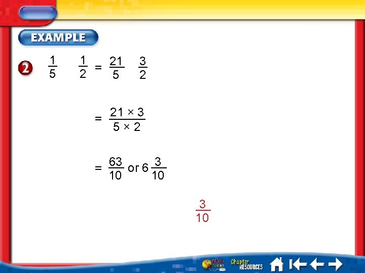 1 5 1 21 = 2 5 3 2 = 21 × 3 5×