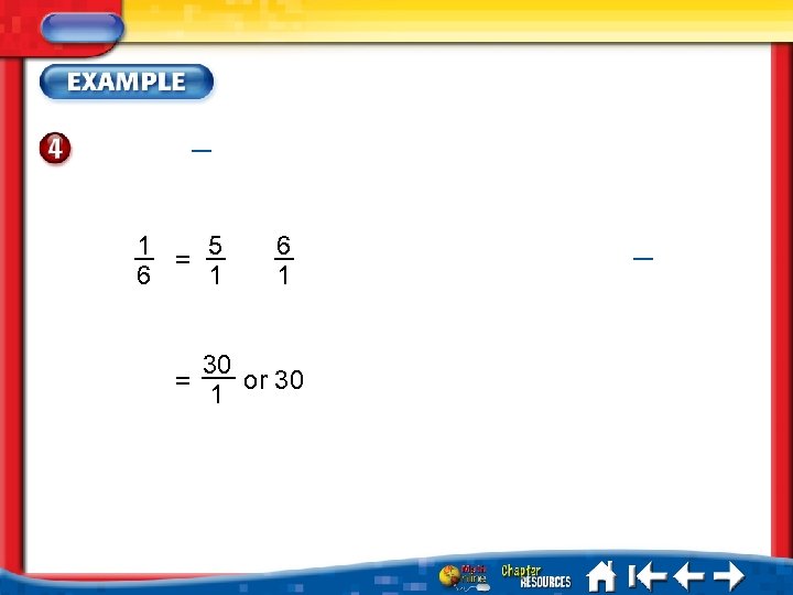 1 5 = 6 1 30 or 30 = 1 
