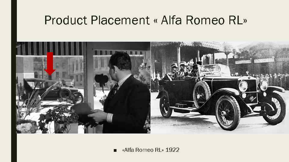 Product Placement « Alfa Romeo RL» ■ «Alfa Romeo RL» 1922 