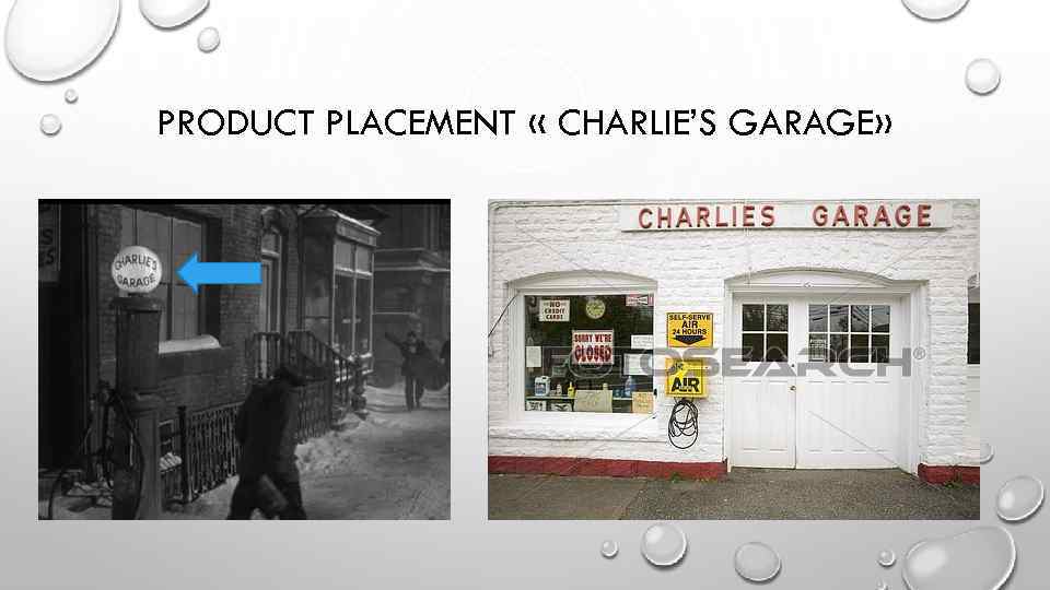 PRODUCT PLACEMENT « CHARLIE’S GARAGE» 