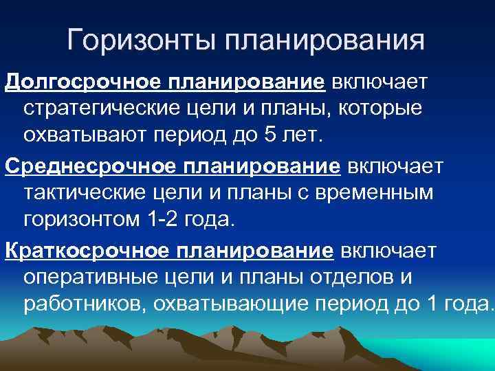 Планы с горизонтом планирования свыше пяти лет называются ответ