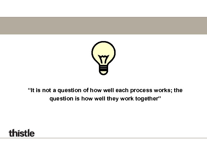 “It is not a question of how well each process works; the question is
