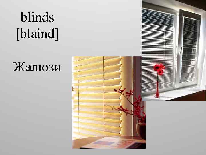 blinds [blaind] Жалюзи 