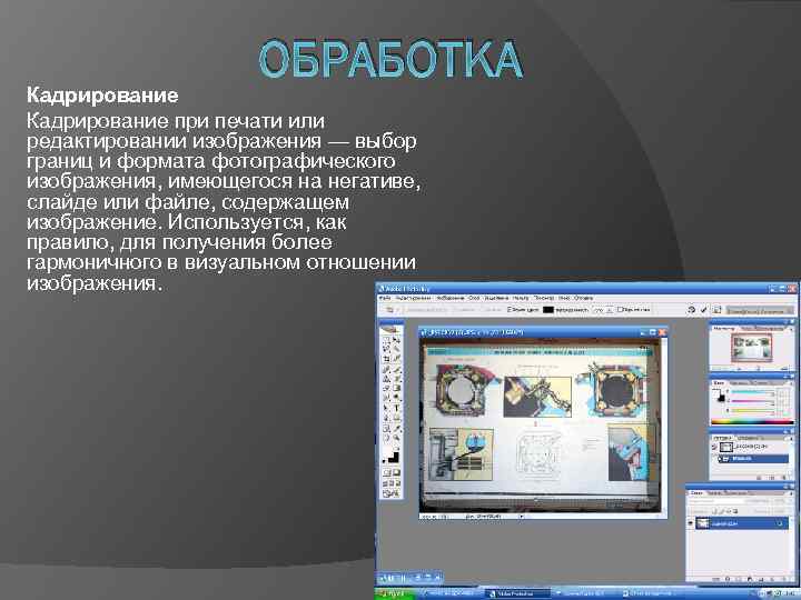 ОБРАБОТКА Кадрирование при печати или редактировании изображения — выбор границ и формата фотографического изображения,