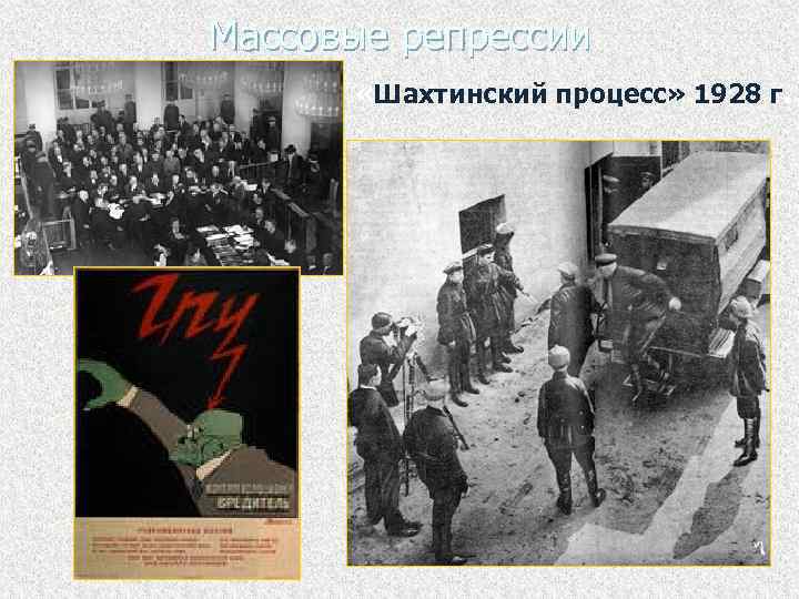 Массовые репрессии «Шахтинский процесс» 1928 г. 