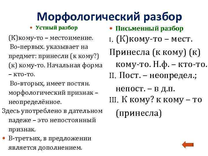 Письменный разбор. Морфологический разбор устный и письменный. Письменный морфологический разбор. Морфологический разбор письменно.