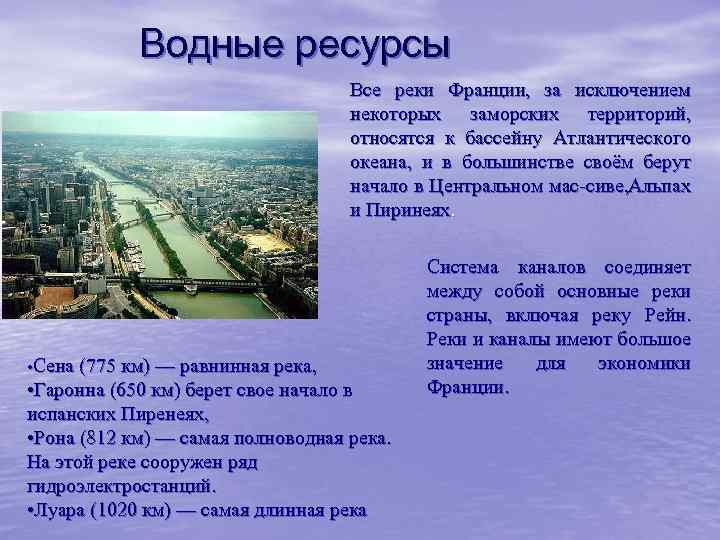 Ресурсы франции