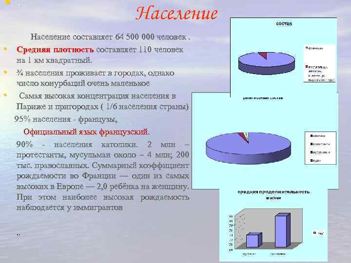  • • . Население составляет 64 500 000 человек. Средняя плотность составляет 110