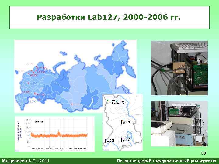 Разработки Lab 127, 2000 -2006 гг. 30 Мощевикин А. П. , 2011 Петрозаводский государственный