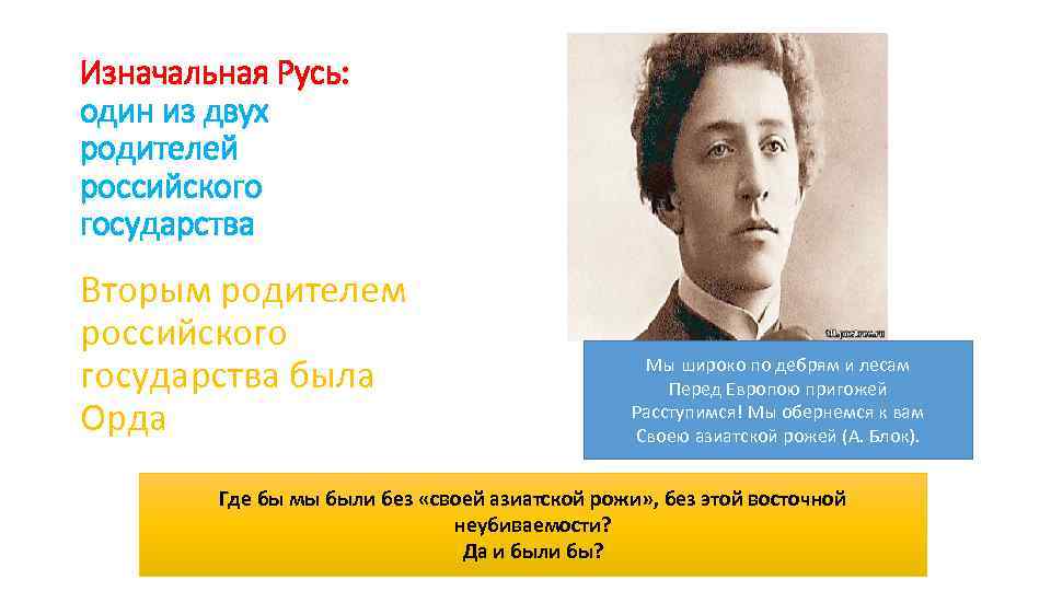 Изначальная Русь: один из двух родителей российского государства Вторым родителем российского государства была Орда