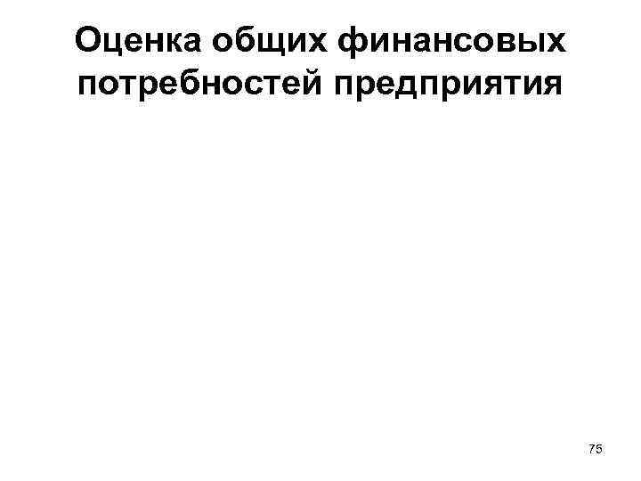 Оценка общих финансовых потребностей предприятия 75 
