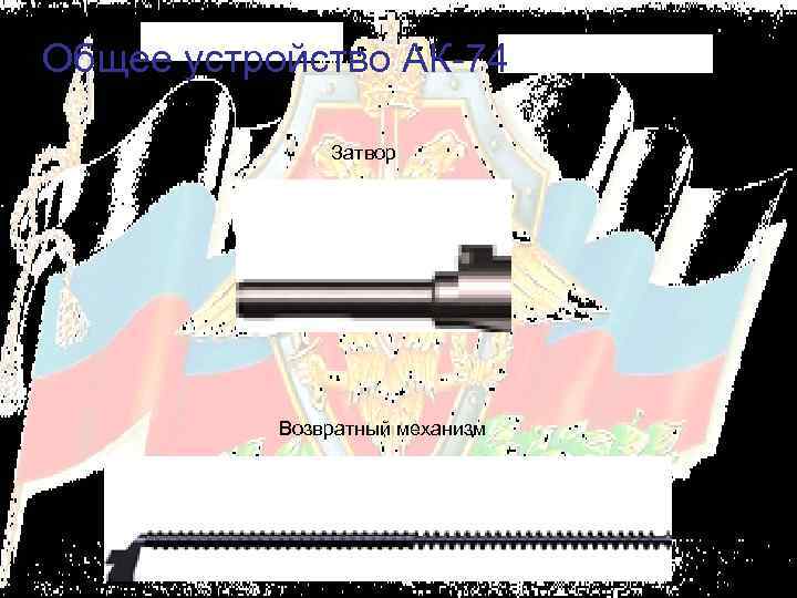 Общее устройство АК-74 Затвор Возвратный механизм г. Москва 2004 год 