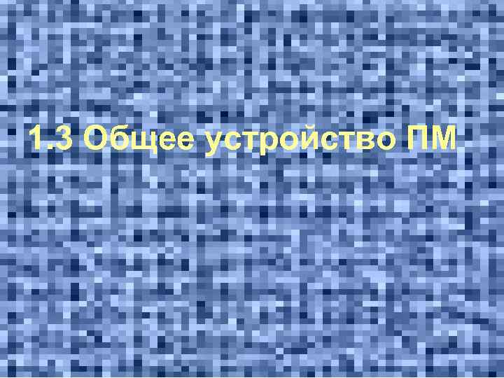 1. 3 Общее устройство ПМ 