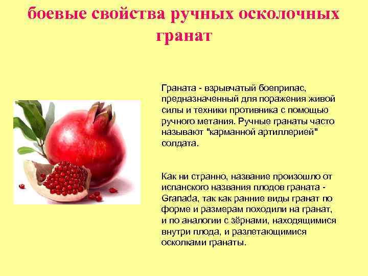 боевые свойства ручных осколочных гранат Граната - взрывчатый боеприпас, предназначенный для поражения живой силы