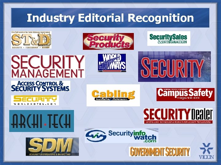 Industry Editorial Recognition 
