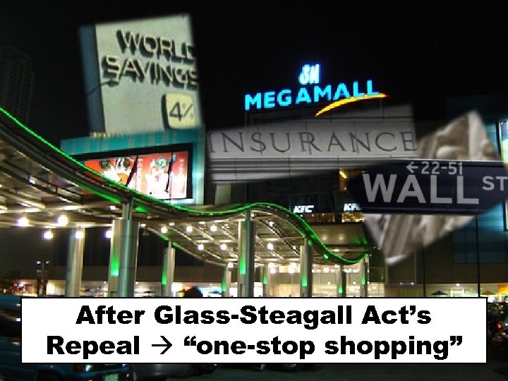 After Glass-Steagall Act’s Repeal “one-stop shopping” CPEG Economic Crisis Workshop - Barclay 29 