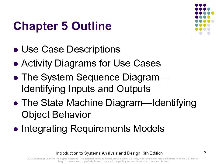 Chapter 5 Outline l l l Use Case Descriptions Activity Diagrams for Use Cases