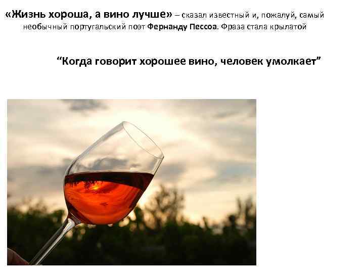  «Жизнь хороша, а вино лучше» – сказал известный и, пожалуй, самый необычный португальский