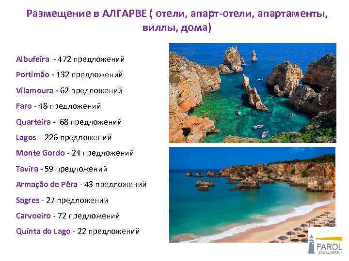 Размещение в АЛГАРВЕ ( отели, апарт-отели, апартаменты, виллы, дома) Albufeira - 472 предложений Portimão