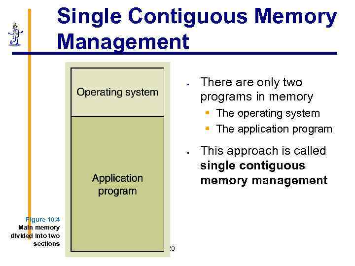 Single Contiguous Memory Management § There are only two programs in memory § The