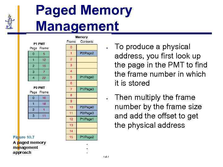 Paged Memory Management § § Figure 10. 7 A paged memory management approach 127