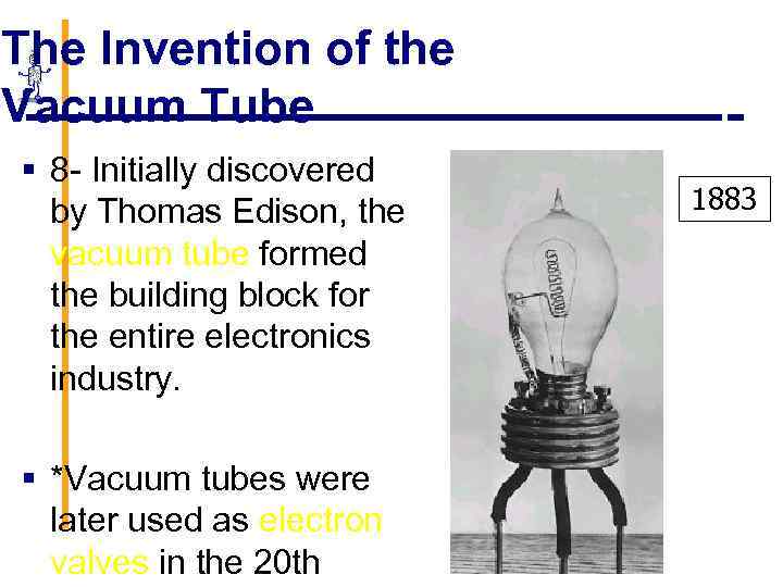 The Invention of the Vacuum Tube § 8 - Initially discovered by Thomas Edison,