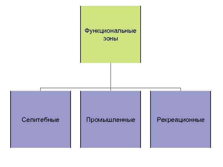 Функциональные зоны Селитебные Промышленные Рекреационные 