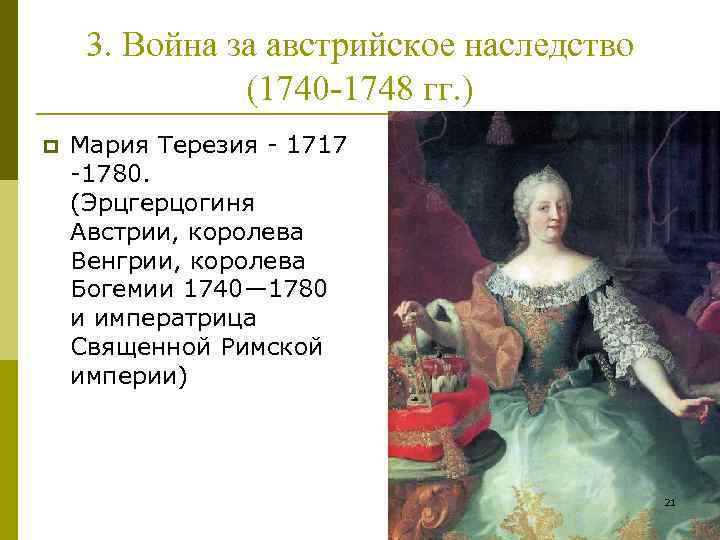 Презентация война за австрийское наследство