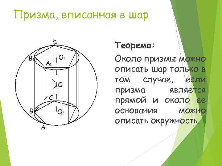 Комбинация цилиндр. Шар вписанный в призму. Сфера вписанная в треугольную призму. Шар вписанный в прямую призму. Шар описанный около Призмы.