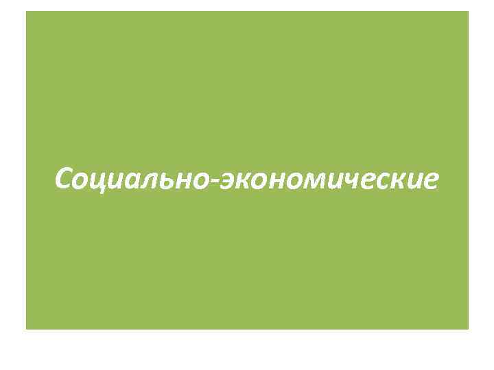 Социально-экономические 