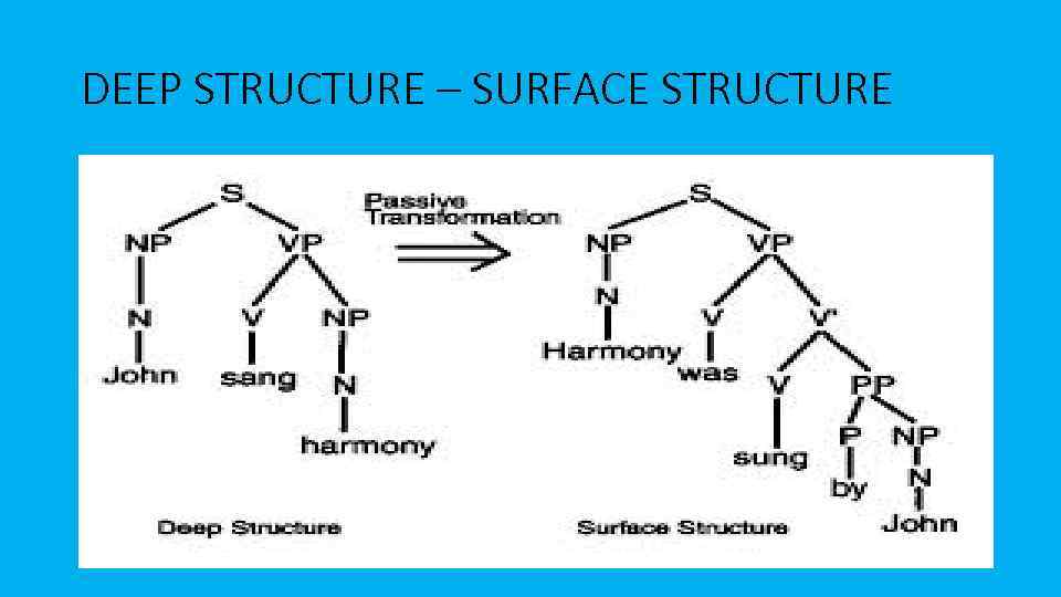 DEEP STRUCTURE – SURFACE STRUCTURE 