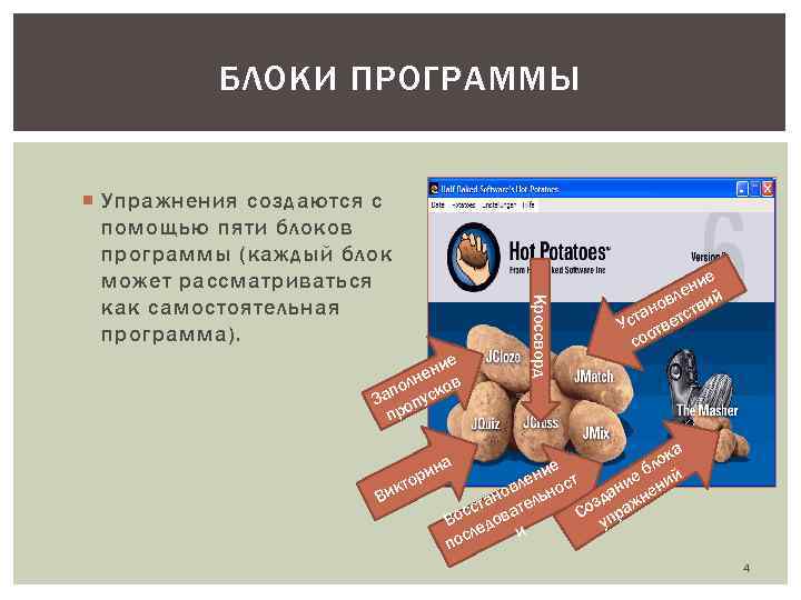 БЛОКИ ПРОГРАММЫ е ени в н пол уско За оп пр р кто Ви