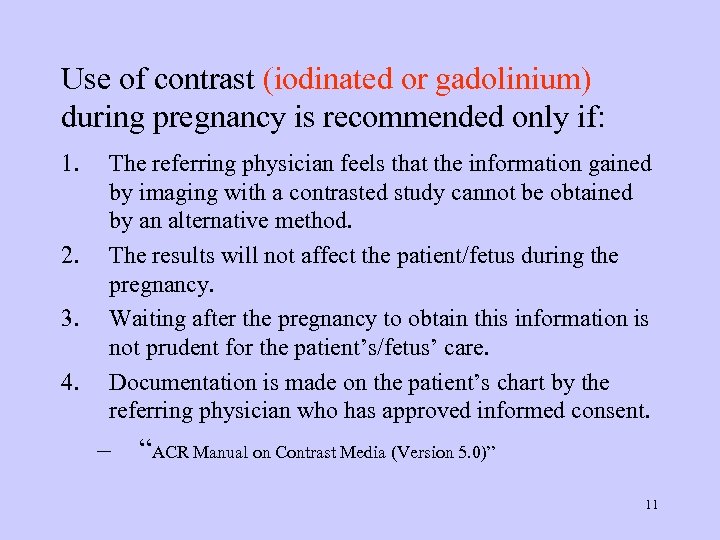 Pregnancy And Medical Imaging With Or Without Contrast 6139