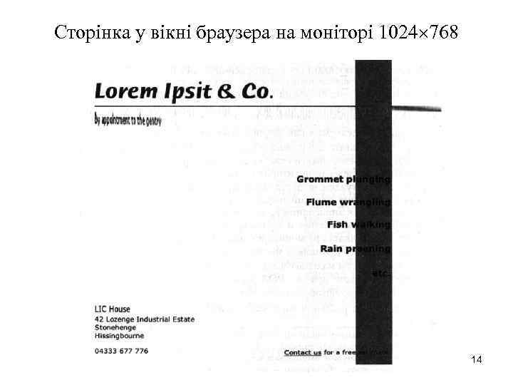 Сторінка у вікні браузера на моніторі 1024 768 14 