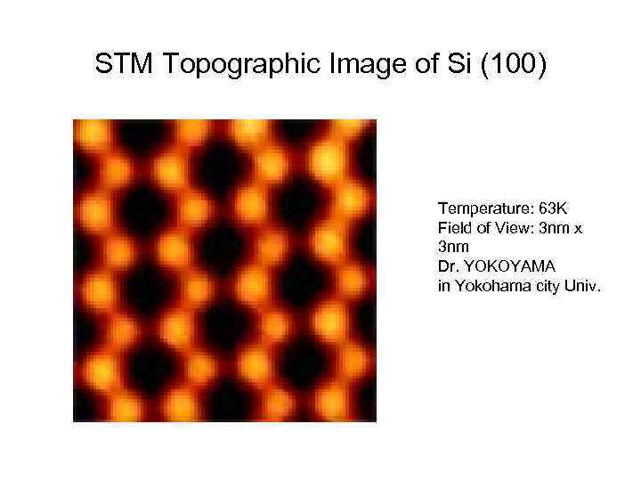 STM Topographic Image of Si (100) Temperature: 63 K Field of View: 3 nm