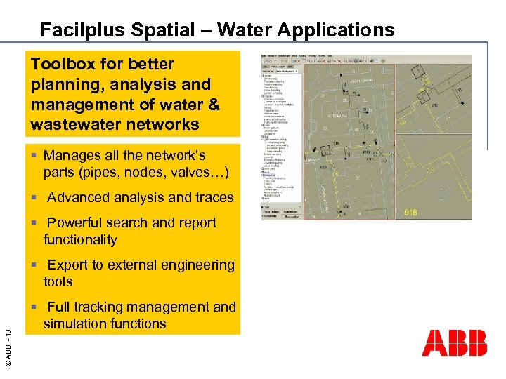 Facilplus Spatial – Water Applications Toolbox for better planning, analysis and management of water