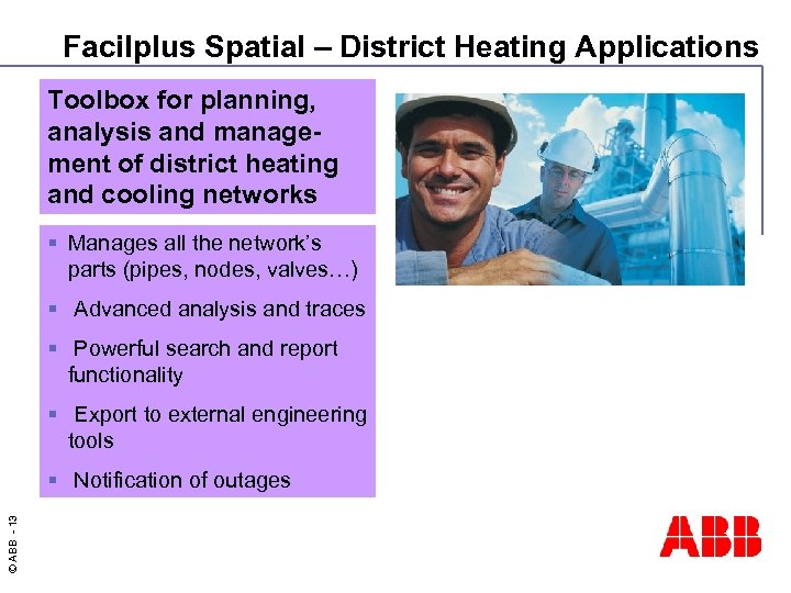 Facilplus Spatial – District Heating Applications Toolbox for planning, analysis and management of district