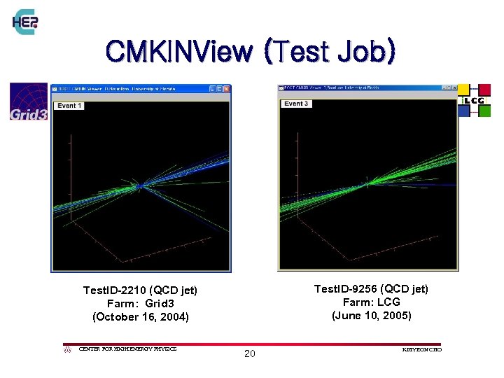 CMKINView (Test Job) Test. ID-9256 (QCD jet) Farm: LCG (June 10, 2005) Test. ID-2210