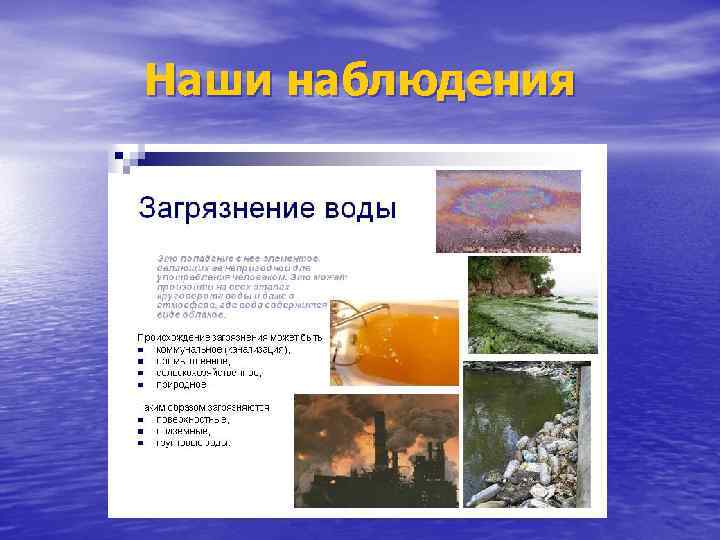 Наши наблюдения 