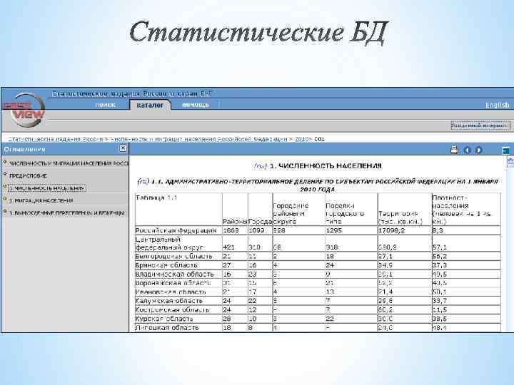 Статистические БД 