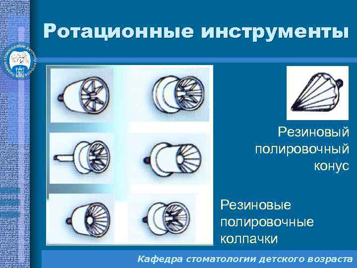 Ротационные инструменты Резиновый полировочный конус Резиновые полировочные колпачки Кафедра стоматологии детского возраста 