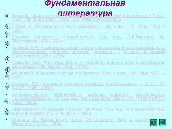  • Фундаментальная литература Блум Ф. , Лейзерсон А. , Хофстедтер Л. Мозг, разум